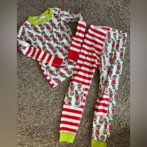 Dr. Seuss Grinch Pajama Top with Red and White Stripes